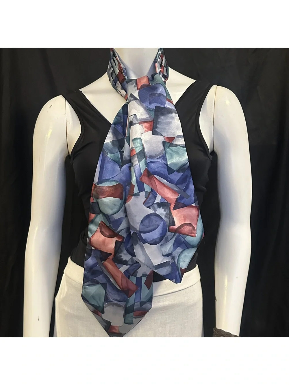 Abstract Patterned Cravat/Ascot Scarf